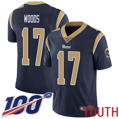 Los Angeles Rams Limited Navy Blue Youth Robert Woods Home Jersey NFL Football 17 100th Season Vapor Untouchable